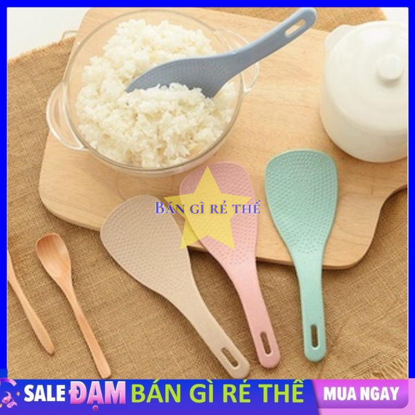 Vá thìa múc cơm nhựa lúa mạch chống dính an toàn sử dụng