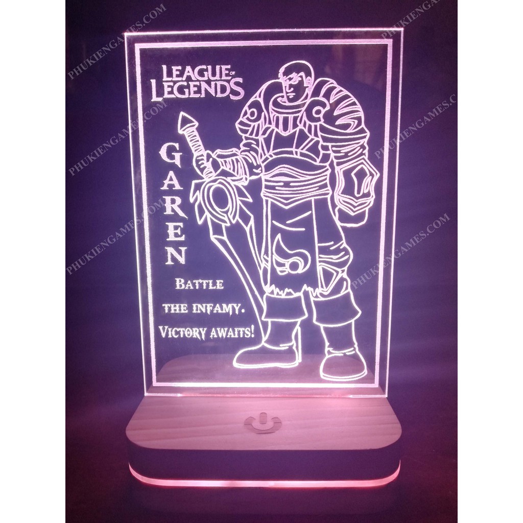 Đèn Led 3D Tướng Garen LMHT nháy 16 màu Đèn Ngủ Trang Trí