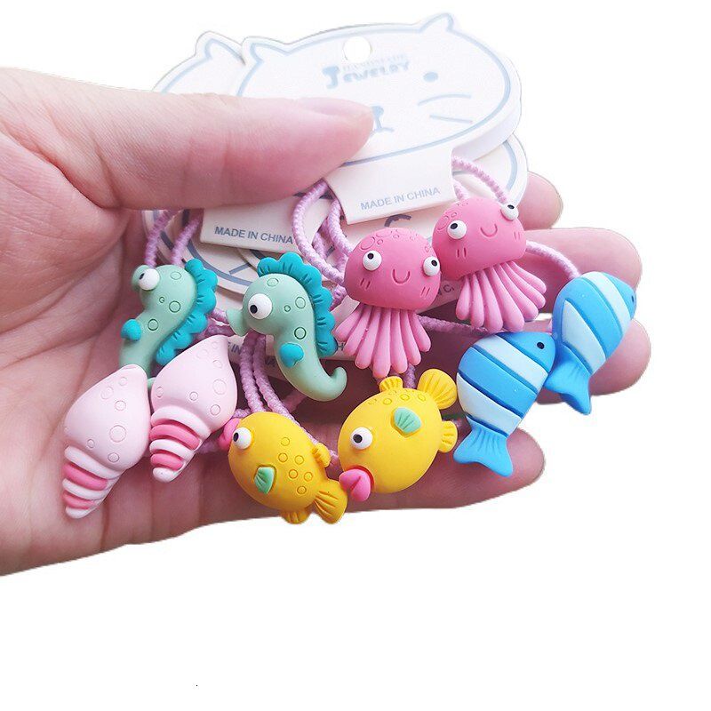Set 2 Dây Cột Tóc Hình Bạch Tuộc Dễ Thương Cho Bé Gái