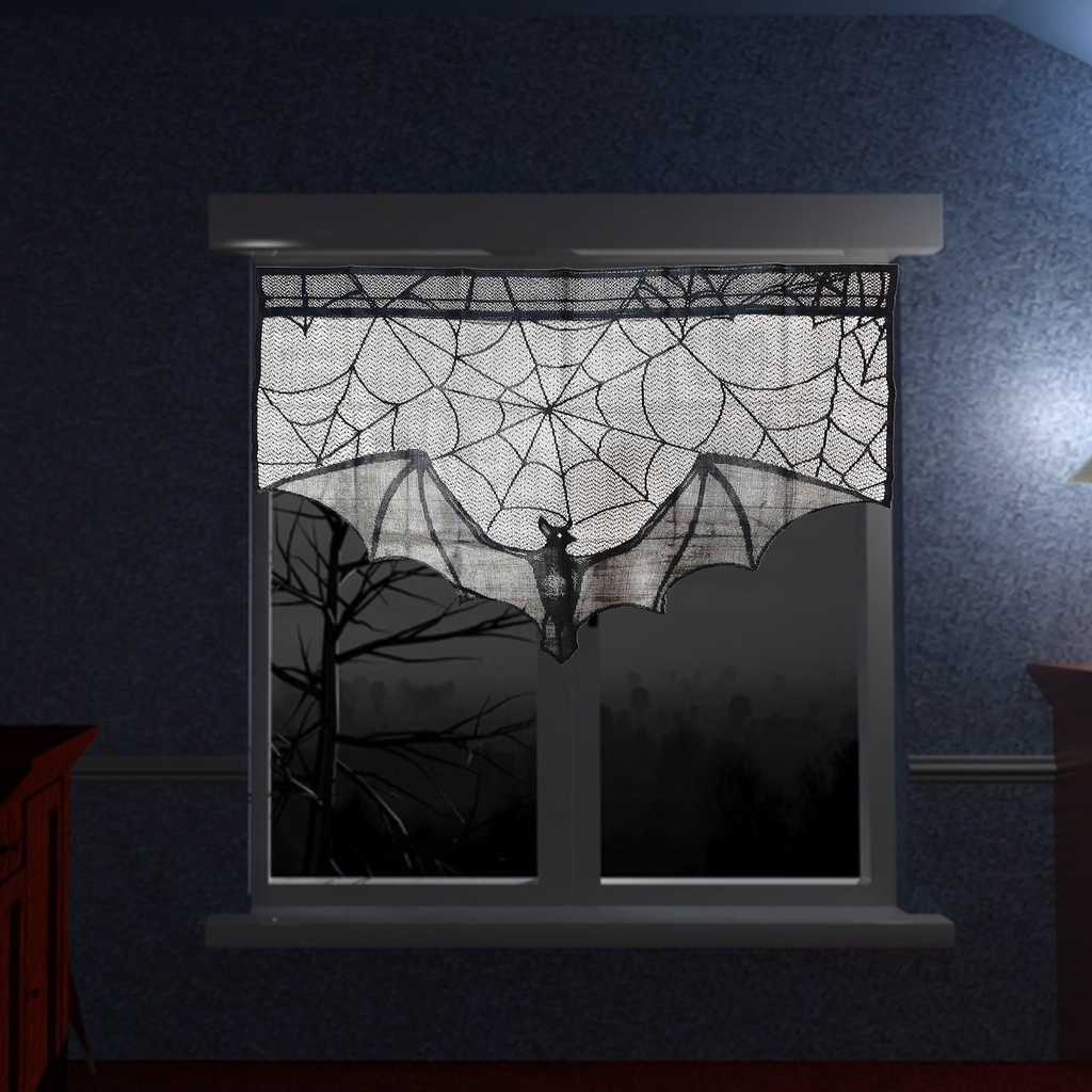(livecity.2) Rèm Cửa Sổ Bằng Polyester Mềm Mại Thoáng Khí Chủ Đề Halloween Có Thể Giặt Rửa Và Tái Sử Dụng
