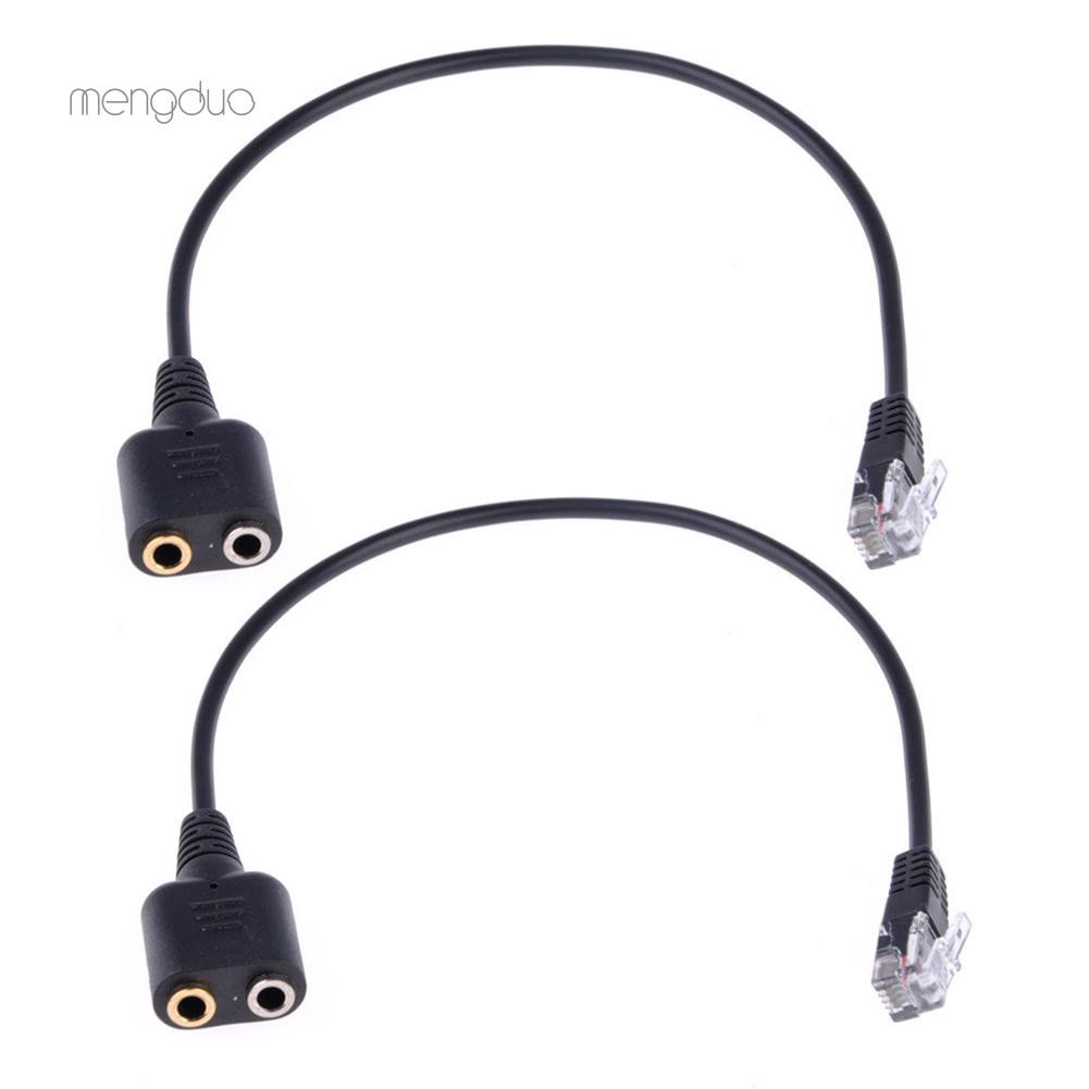 Dây cáp tai nghe/mic hai đầu kết nối điện thoại văn phòng DOONJIEY 2/3.5mm sang RJ9/RJ10