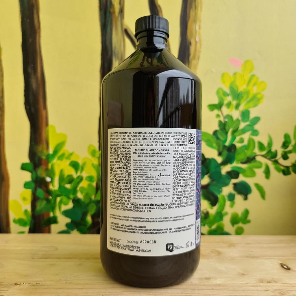 DẦU GỘI và  DẦU XẢ DAVINES ALCHEMIC SILVER 1000ML
