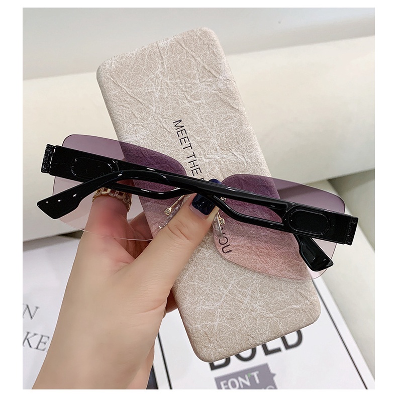 Kính Mát Gọng Vuông Không Viền Chống Tia UV Phong Cách Retro Mới Cho Nam Nữ