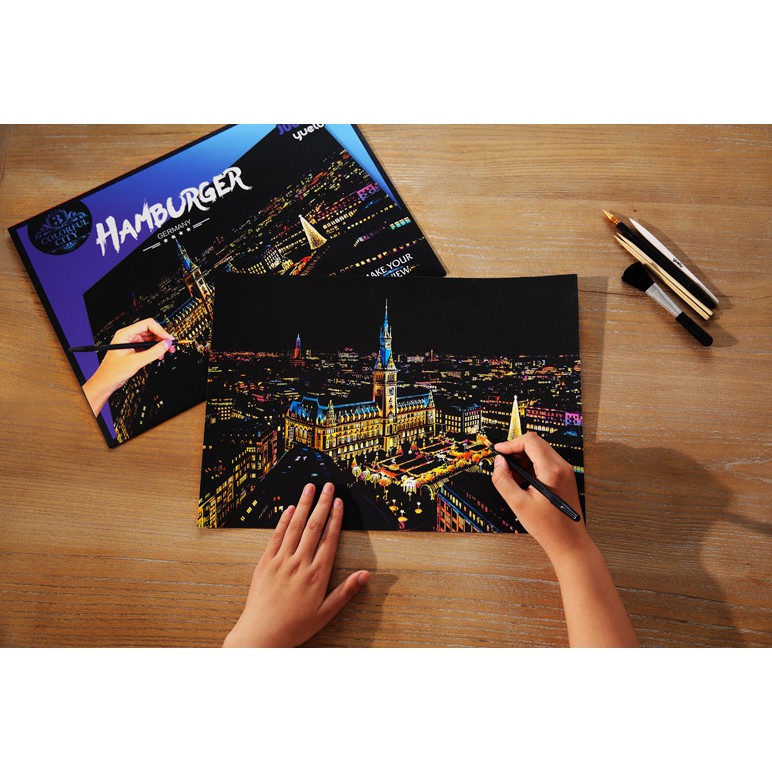 Bộ tranh cạo A3 chủ đề Color Night | BigBuy360 - bigbuy360.vn