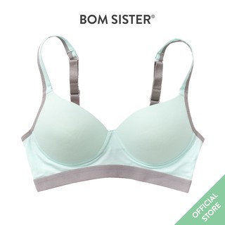 Áo Lót Mút Mỏng Không Gọng Màu Trơn Viền Chân Ngực Nâng Ngực Tự Nhiên BOM SISTER A3470