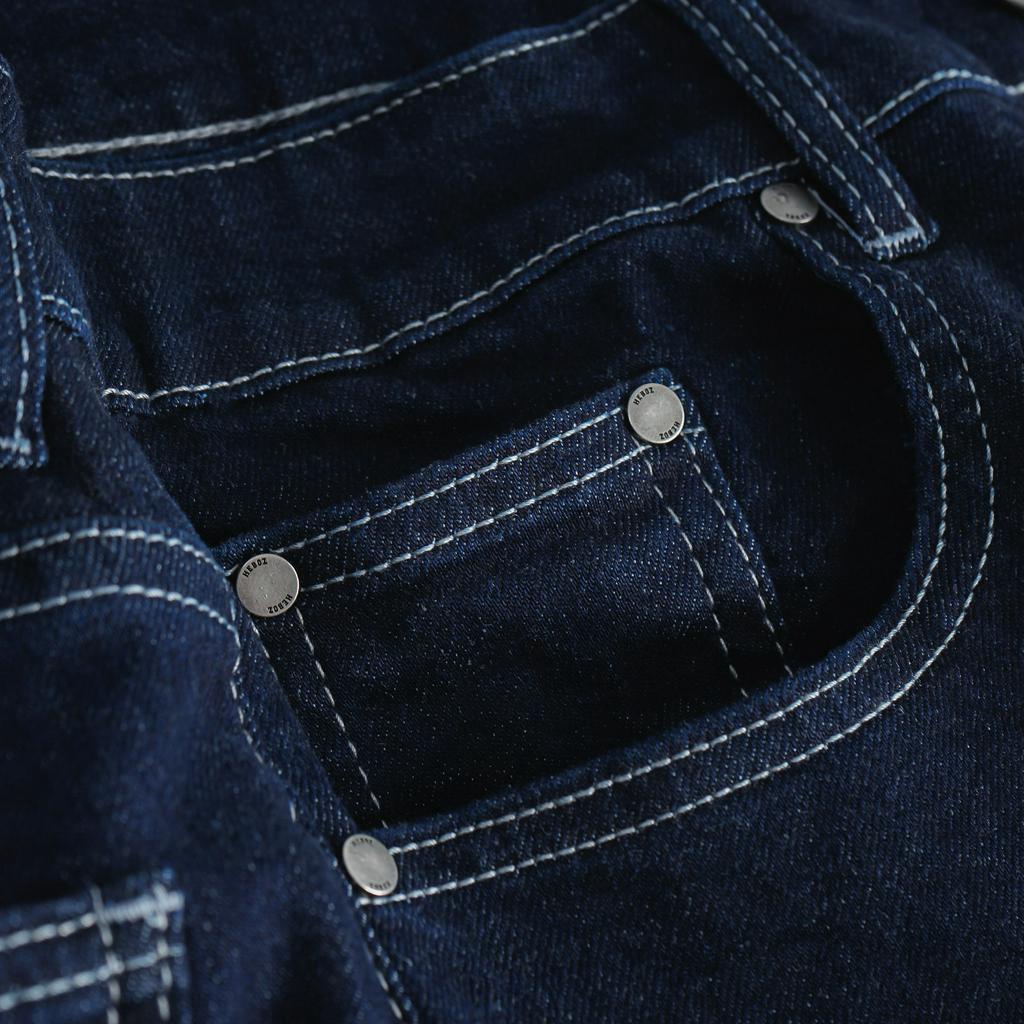 Quần jean nam dài màu xanh đậm basic Heboz J020 - 00001514