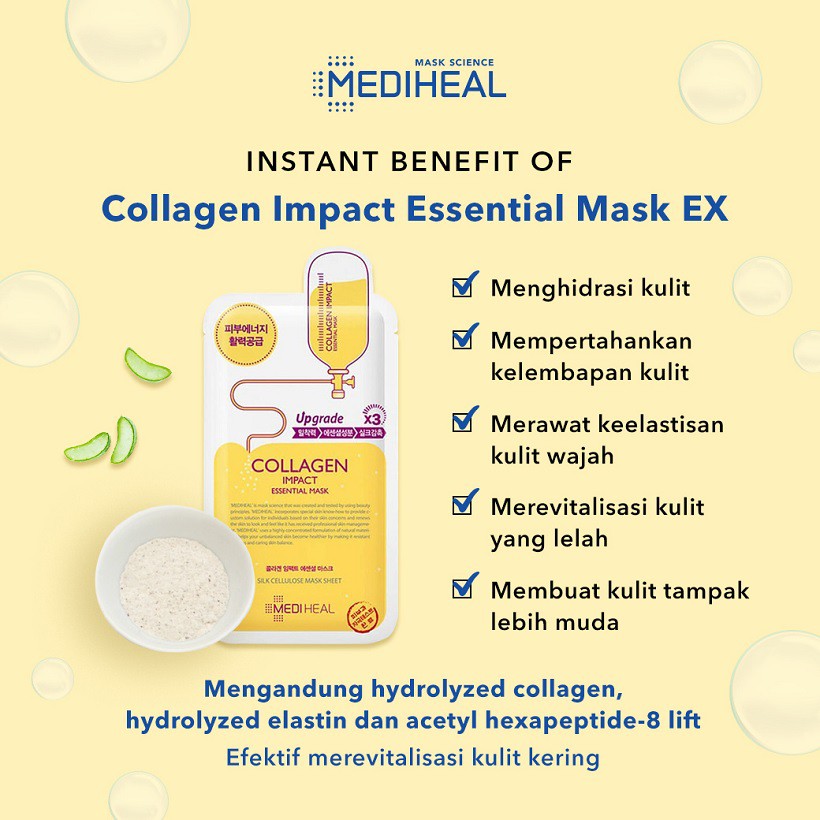 [CHÍNH HÃNG] Hộp 10 Mặt Nạ Bổ Sung Collagen, Chống Lão Hóa Mediheal Collagen Impact Essential Mask 24ml x 10 Miếng
