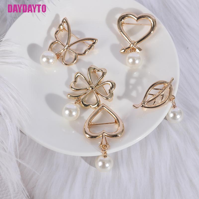 Ghim Cài Áo Đính Ngọc Trai Dễ Thương Thời Trang