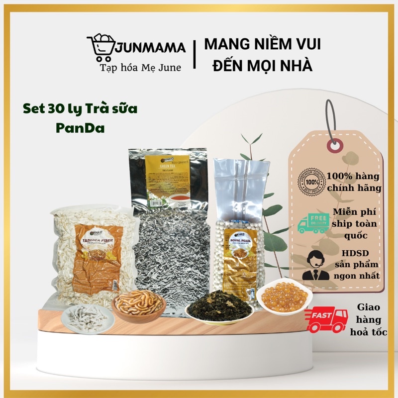 Set 30 Ly trà sữa Panda - Xanh sữa vị nhài