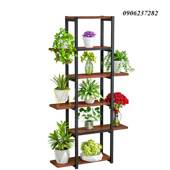 Kệ trang trí khung thép 6 tầng lệch, kệ để chậu hoa cây cảnh