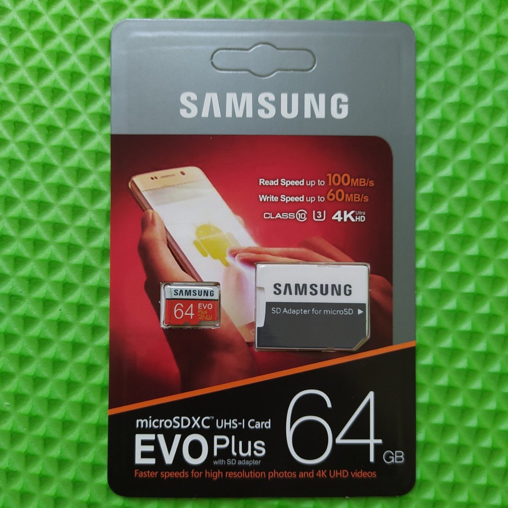 Thẻ nhớ Samsung 64GB - 32GB tốc độ cao up to 95MB/s (Đỏ) thẻ + Adapter