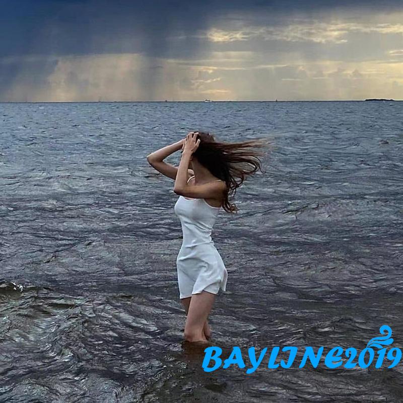 Đầm Ngắn Hai Dây Ôm Dáng Màu Sắc Trơn Hở Lưng Quyến Rũ Dành Cho Nữ