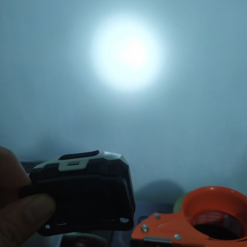 Đèn pin đội đầu mini siêu cute 3 chế độ có đèn cảnh báo sử dụng pin 3A