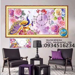Tranh đính đá đồng hồ vk&ck