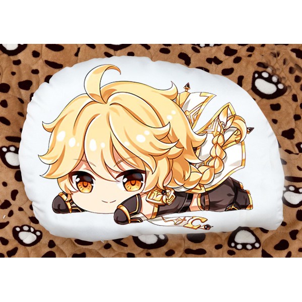 Gối ôm gối ngủ in 2 mặt chibi anime game chibi aether genshin impact