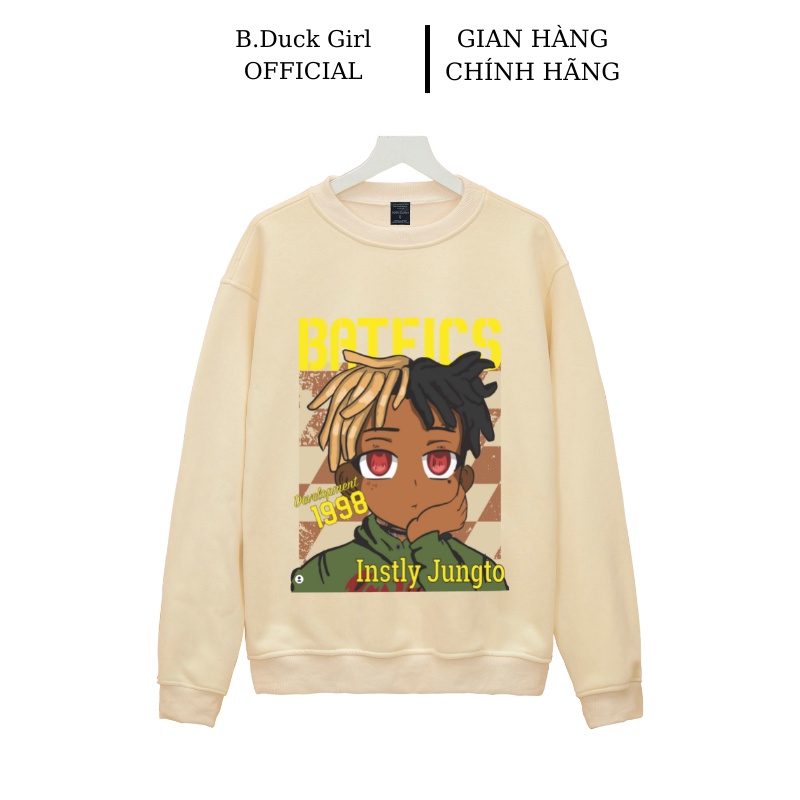 Áo nỉ sweater  nam nữ form rộng vải nỉ bông dày dặn phong cách Ulzzang BATFICS -B.Duck Girl