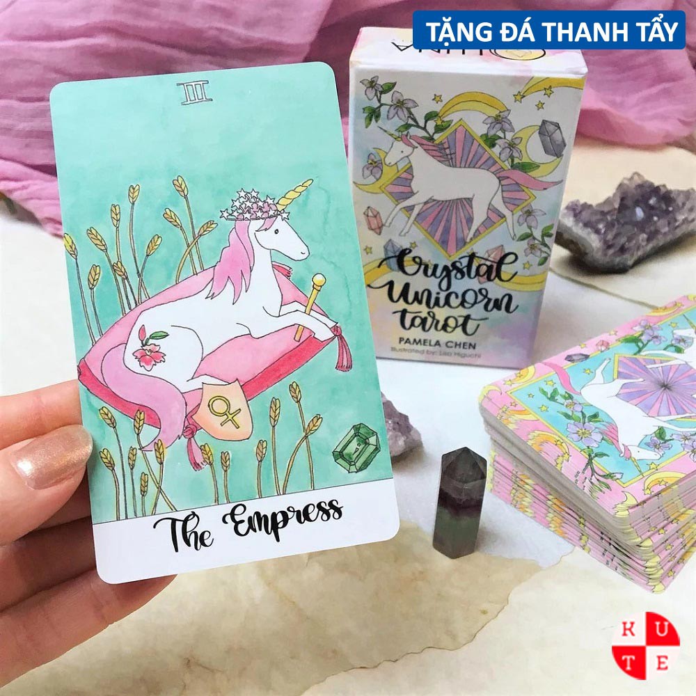 Bài Tarot Crystal Unicorn 78 Lá Bài Tặng Đá Thanh Tẩy C187