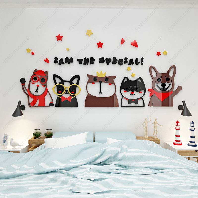 Tranh dán tường mica 3d decor khổ lớn tôi khác biệt trang trí mầm non, phòng cho bé Nhiều Size - EPeBen