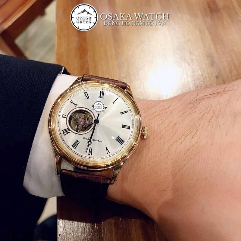 Đồng Hồ Nam Orient Cabalero Automatic Dây Da Số La Mã Kim Xanh Hàng Cao Cấp Mới - Màu Trắng