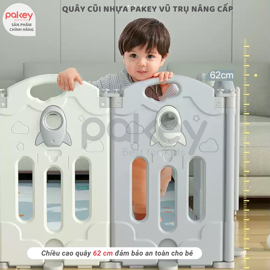 Quây cũi nhựa gấp gọn Pakey vũ trụ, quây bóng an toàn  TẶNG BÓNG RỔ + BÓNG + THẢM