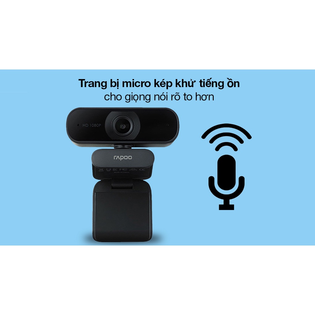 Webcam Học và Làm Việc Trực Tuyến Rapoo C260 FullHD 1080p - Chính Hãng BH Toàn Quốc