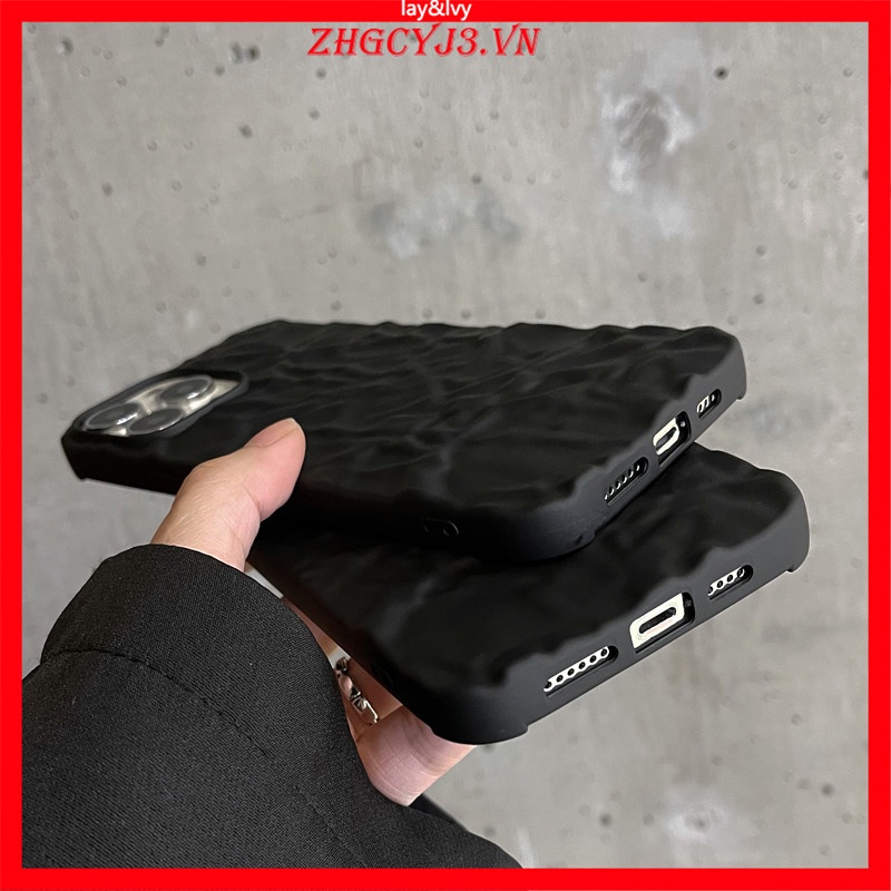 Ốp Điện Thoại Silicon IMD Mềm Họa Tiết Lá Thiếc Đen Hoạt Hình Cho IPhone 7Plus XS XR XSmax 11/12/13 Pro Max