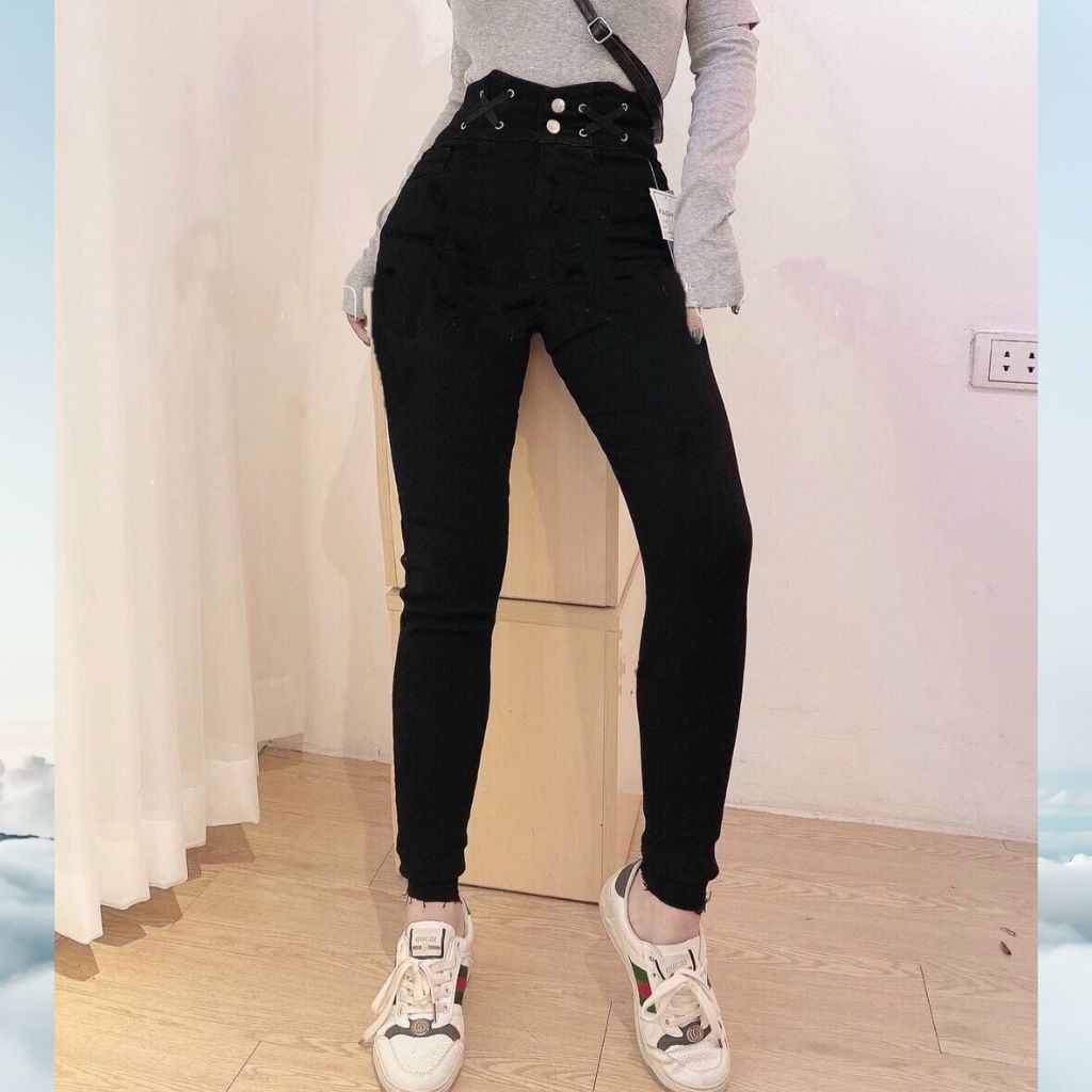 Quần Bò Nữ - Quần Jean Nữ Cạp cao Siêu Tôn Dáng Form Skinny Chuẩn Đẹp Có size đại 65 kg | BigBuy360 - bigbuy360.vn