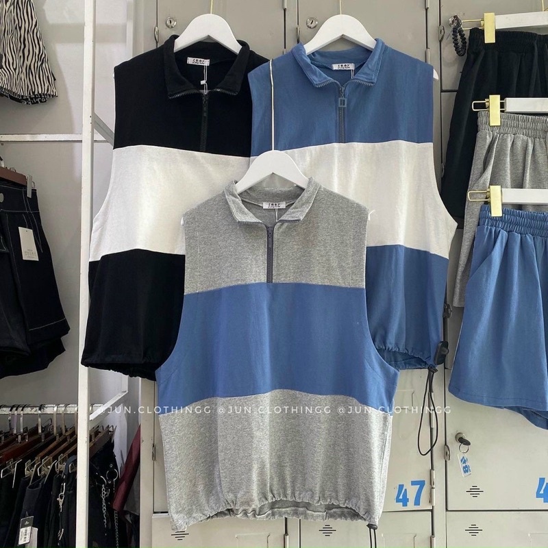 Bộ Tanktop Phối- Bộ Short Đùi 3 Lỗ Ulzzang - Bộ Áo Thun Unisex Nam Nữ