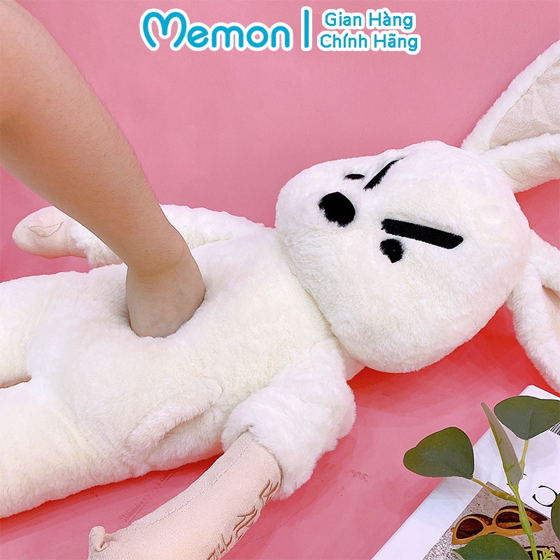 Gấu Bông Thỏ Trắng Giận Dữ Mặt Quạu Lông Xù Cao Cấp Memon
