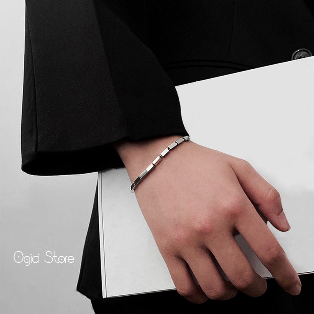 Vòng tay nữ thời trang, Lắc tay chuỗi hộp vuông phong cách nhẹ nhàng sang trọng, Cá tính, Unisex