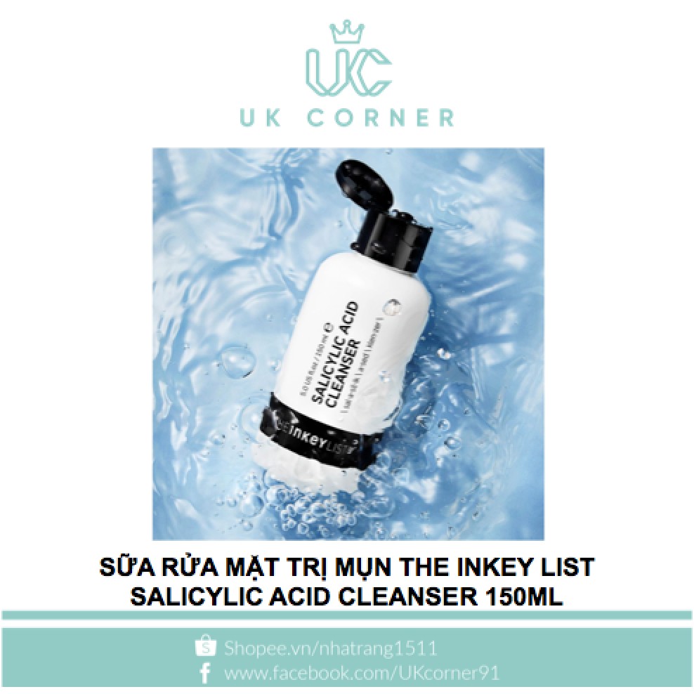 [Bill UK] Sữa rửa mặt sạch mụn The Inkey List Salicylic Acid Cleanser