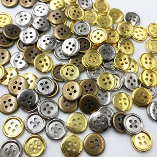100 Chiếc Nút Nhựa Bạc / Đồng / Vàng 12 Mm May Thủ Công 4 Lỗ PT290