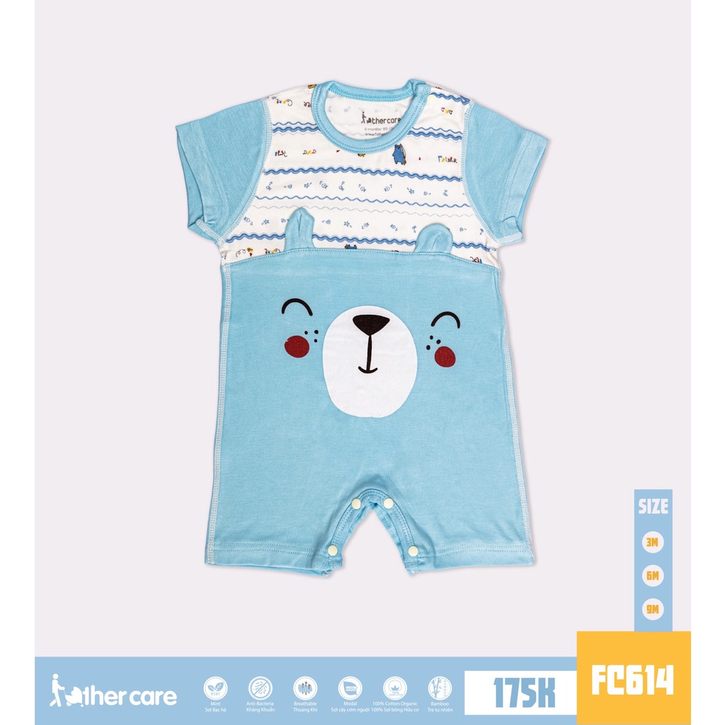 Bộ Body trẻ em FatherCare Cài Vai Cộc Tay - 2 chú gấu FC614u
