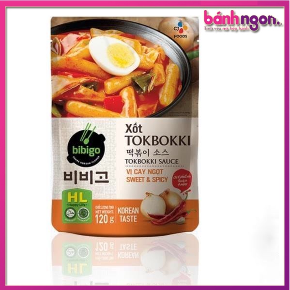 Sốt Nấu Bánh Gạo Tokbokki Hàn Quốc BIBIGO Cay Ngọt Gói 120g