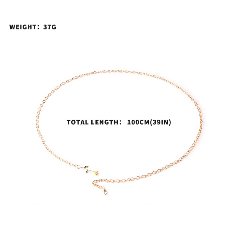 Thắt Lưng Dây Xích Kim Loại Mặt Hoa Hồng Trang Trí Thời Trang Cho Nữ