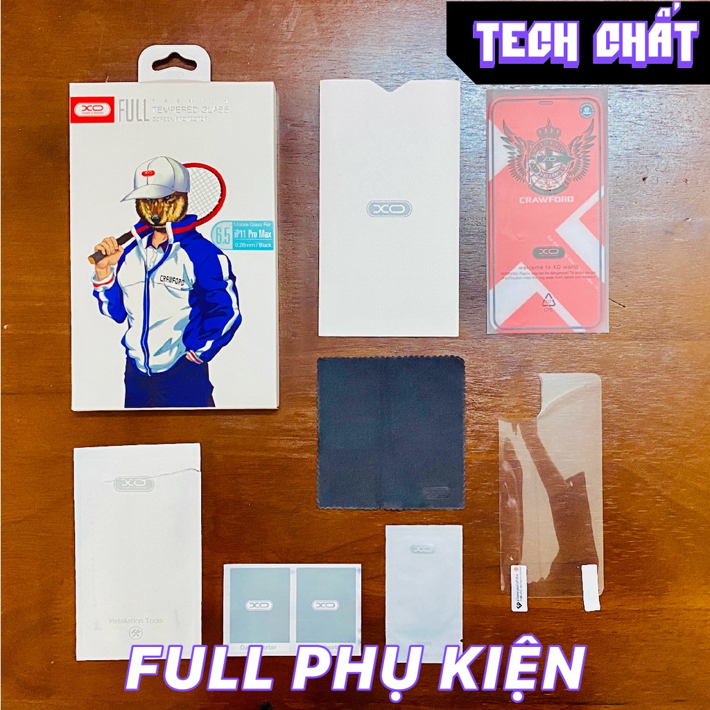 Kính cường lực iPhone XO siêu bền vát cạnh full box CHÍNH HÃNG TẶNG KÈM DÁN CAMRERA - KHÁCH NHỚ ẤN MUA KÈM DEAL SOCK