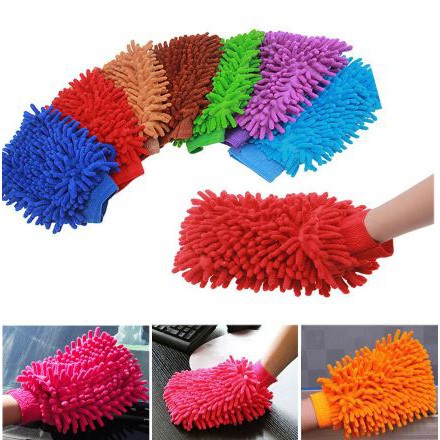 Găng Tay, Bao Tay San Hô Microfiber Chuyên Dụng Lau, Rửa Xe Ô Tô Siêu Mịn, Tiện Dụng