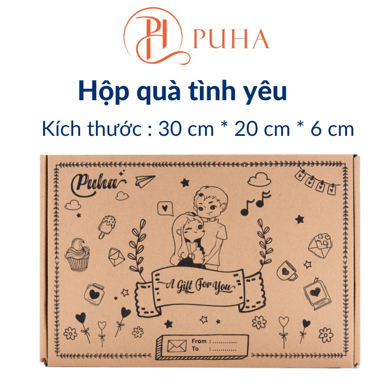 Túi chườm nóng đau bụng kinh Puha 350ml phiên bản giftbox chăm bạn gái quà tặng sinh nhật