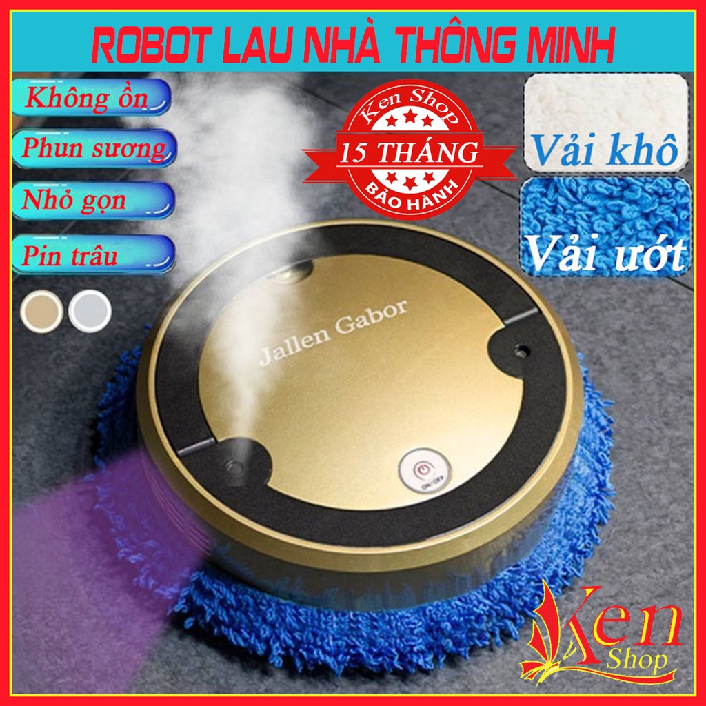 Robot Lau Nhà Jallen Gabor A8 Tự Động Lau Ướt Và Lau Khô - Máy Hút Bụi Lau Nhà Thông Minh