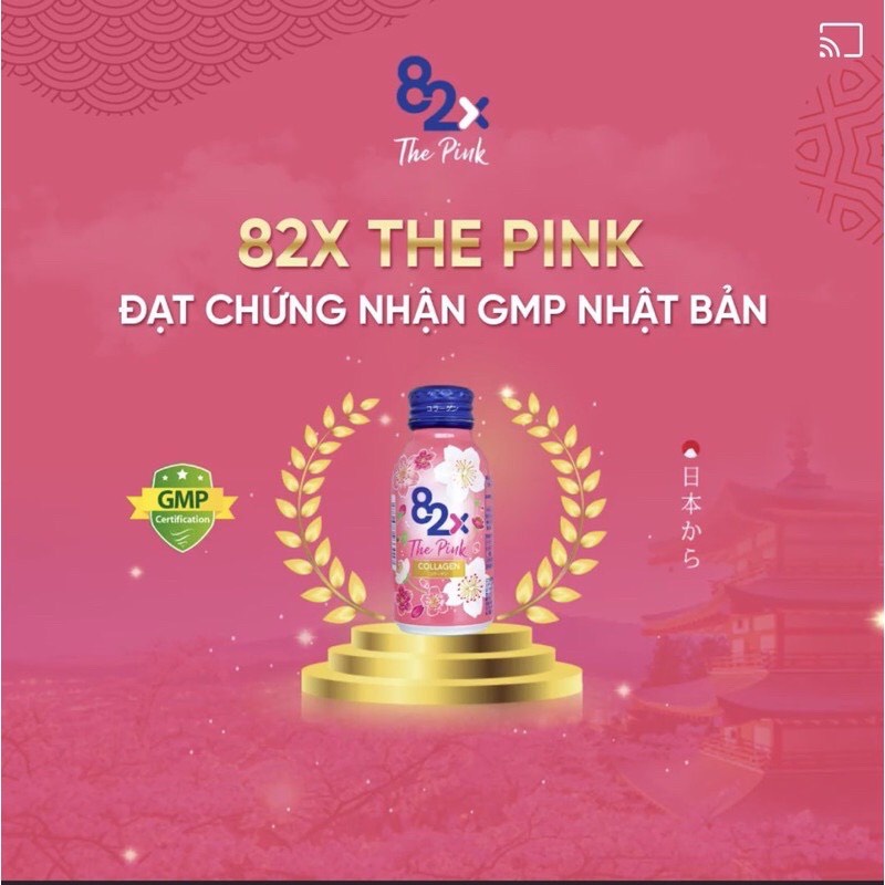 Combo 5 Hộp  - 82X The Pink Collagen 1000mg Collagen, Vitamin C và Khoáng Chất Đến Từ Nhật Bản (100ml/chai)