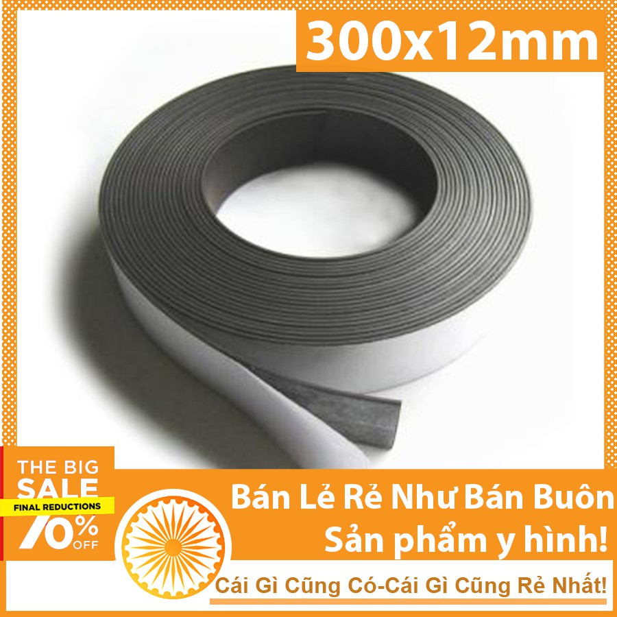 Cuộn nam châm dẻo 3 mét 250x12mm có keo dán siêu dính