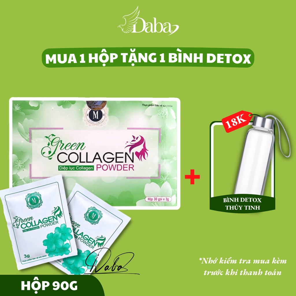 ( TẶNG NGAY ) Tảo diệp lục Collagen KyO chính hãng 90g - Tặng kèm bình Detox 300ml