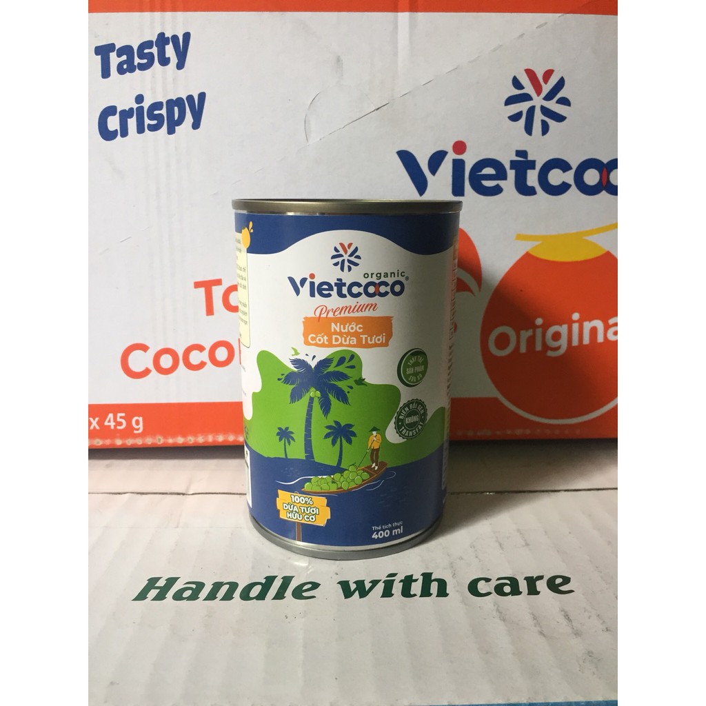 Nước Cốt Dừa Premium Organic VIETCOCO - Lon 400ml