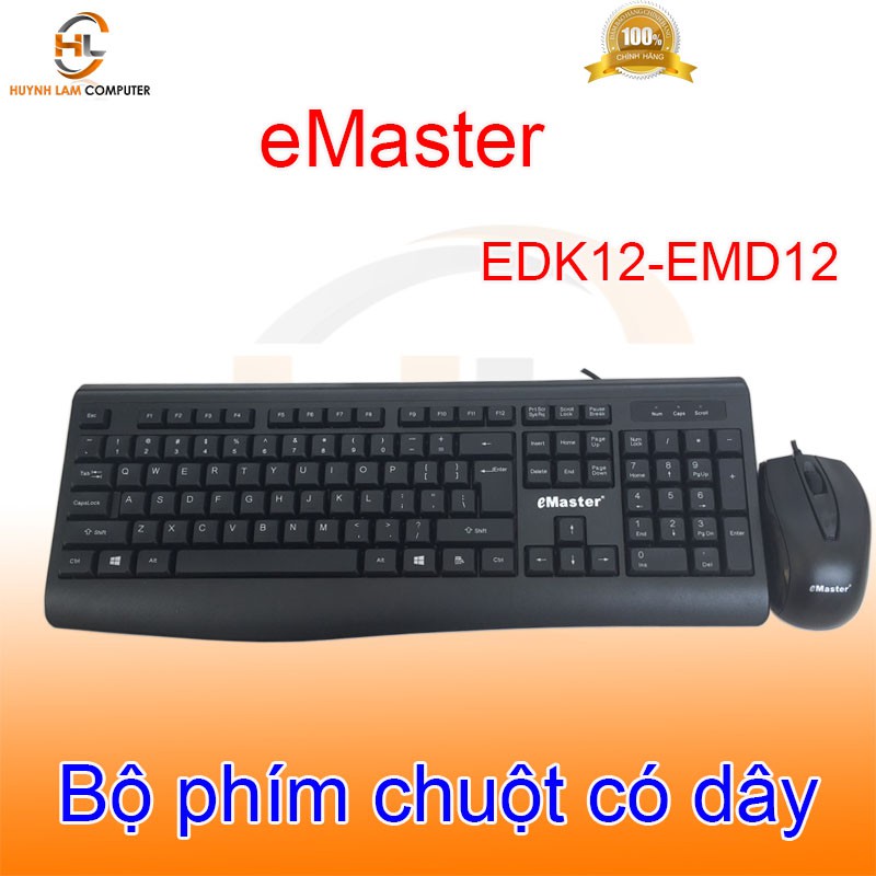 Bộ phím chuột có dây eMaster EKD12 EMD12 bền bỉ nhấn nhẹ êm - Hãng phân phối