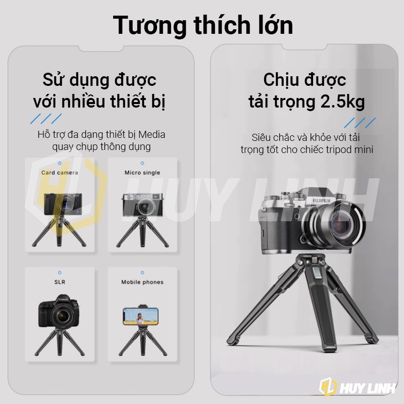 Giá đỡ 3 chân Ulanzi MT-37 Mini Metal Tripod Hợp Kim Nhôm