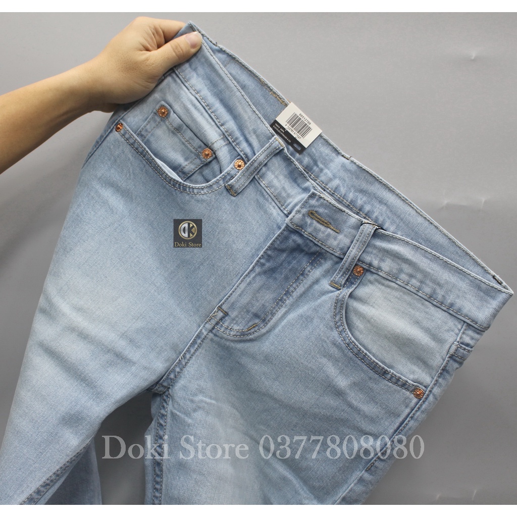 Quần Jean Nam, Quần bò nam Slim Màu Denim cực đẹp DK-18, vải co giãn thoải mái - Doki