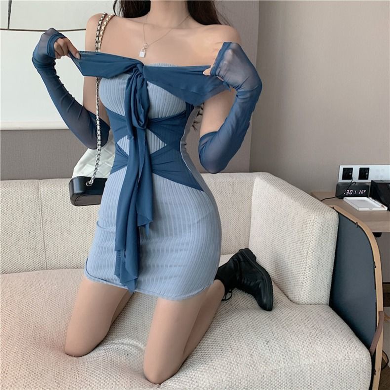 COZOK Đầm ống lưng cao form ôm hợp thời trang