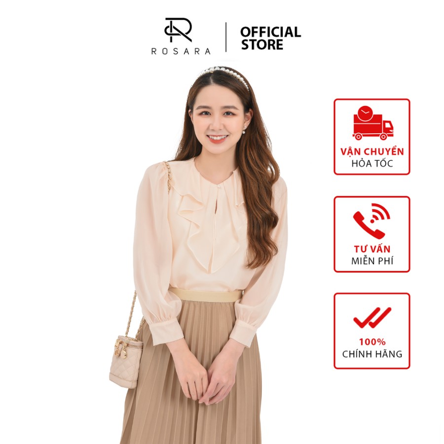 Áo sơ mi thời trang công sở thiết kế nữ dài tay Rosara AM11 | BigBuy360 - bigbuy360.vn