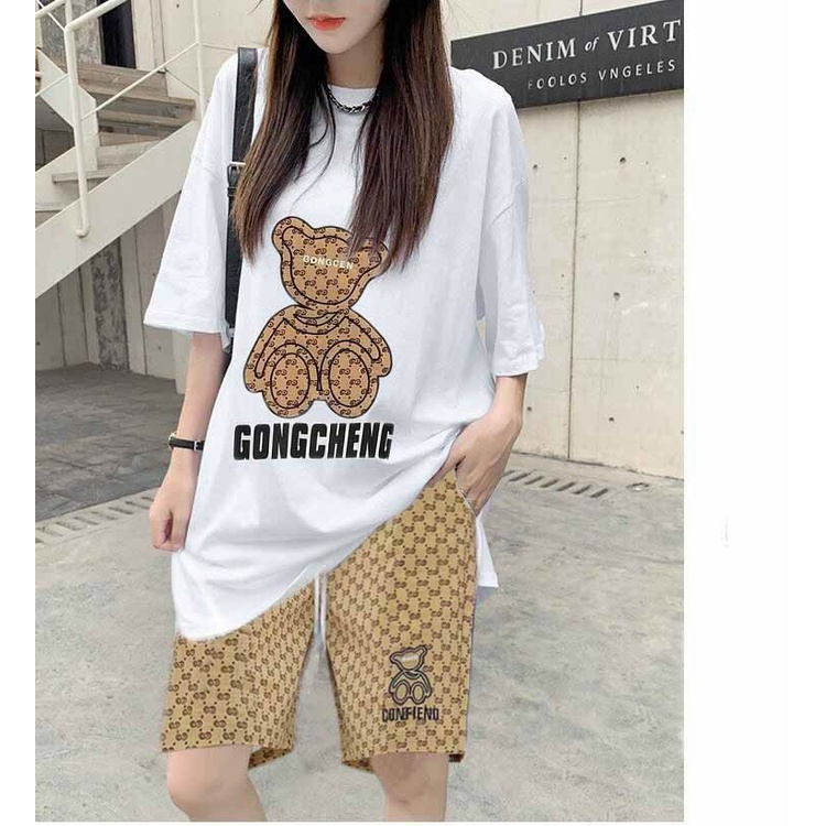 Bộ Thun Nữ In Hình Gấu Mặc Nhà Đi Chơi Chất Cotton Mềm Mát Thấm Hút Mồ Hôi Tốt [NEW UNISEX]