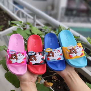 Dép lê, dép quai ngang hình đôi bạn thỏ+gấu con siêu nhẹ cho bé trai bé gái